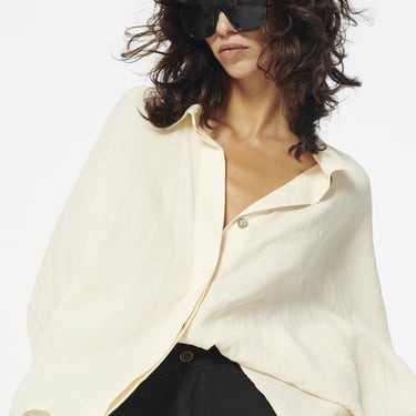 Cupro Cape Shirt in OFF WHITE, PRINT and BLACK NEEDS PRINT AND BLACK SWATCH