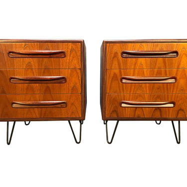 Pair of Vintage British Mid Century Modern Teak 