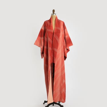 50s Salmon orange kimono | Vintage 1950s silk Japanese KIMONO | Wedding kimono wrapper 