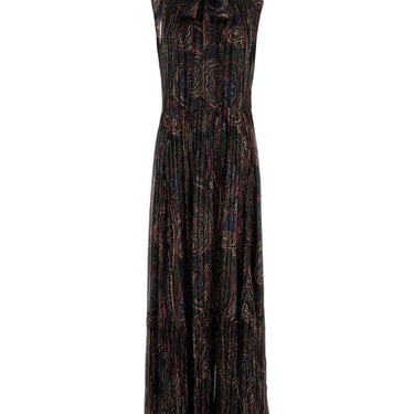 Saint Laurent Women Printed Silk Blend Long Dress