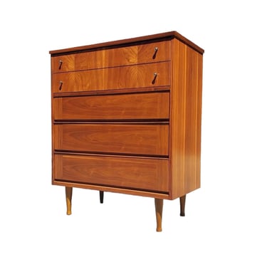 Free Shipping Within Continental US - Vintage Mid Century Modern Dresser Dovetail Drawers Walnut Wood 