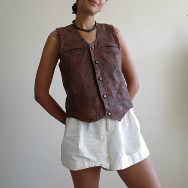 Patchwork Leather Vest