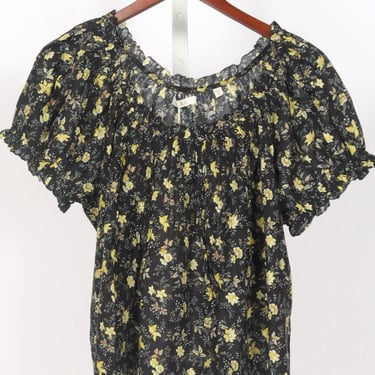 Frederica Top - Noir Winding Blossoms