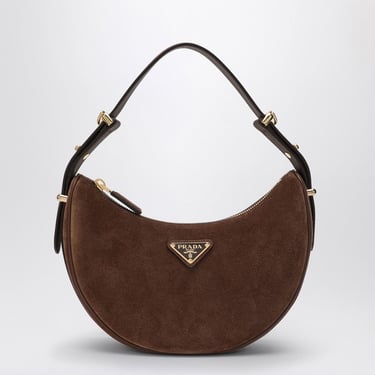 Prada Cocoa Suede Prada Arque Bag Women