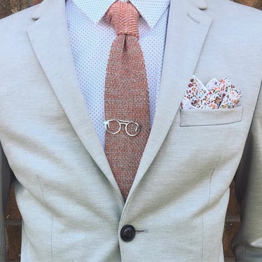 Men's Vintage Tie Clip Glasses Necktie Tie Clip Bar Clasp Wedding Gift For Him Prom Date Graduation For Dad Business Unique Gift 