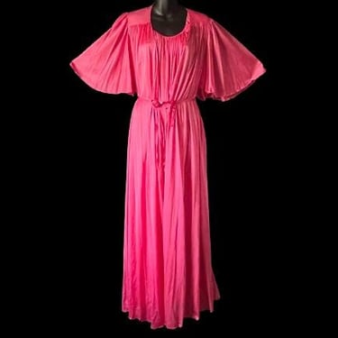 pink peignoir set Miss Elaine rose nightgown and robe large 