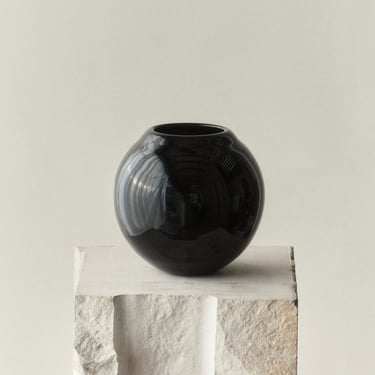 VASE BOULE S.R. NOIR BRILLANT