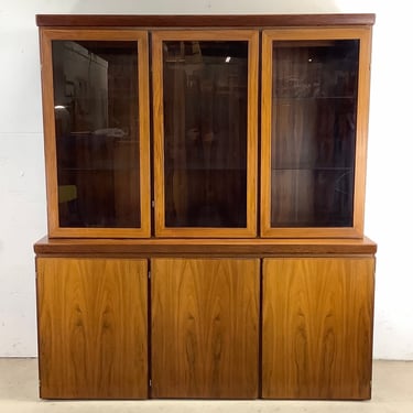 Scandinavian Modern Rosewood Sideboard With China Cabinet by Skovby 