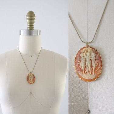 golden cameo necklace 