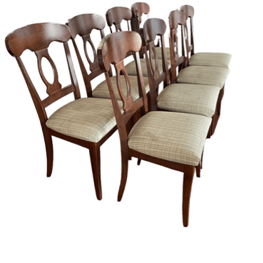 Set of 8 Key Hole Back Napoleon Style Dining Side Chairs EB148-17