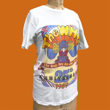 Vintage The WHO Tee Retro 1989 The Kids Are Alright Tour + 25th Anniversary + Rock N Roll Band + Size Medium + Tour T-shirt + Unisex Apparel 