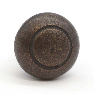 Vintage 1.375 in. Concentric Darkened Cast Brass Cabinet Drawer Knob