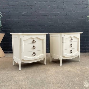 Pair of French Provincial Style Cream Painted Night Stands, c.1960’s 