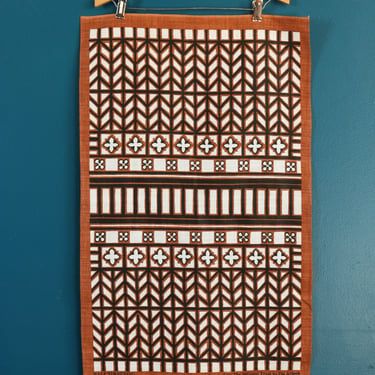 Vintage Pat Albeck "Half Timbering" Linen Tea Towel - Designed for The National Trust 