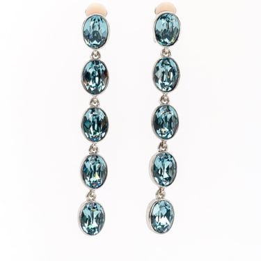 Aquamarine Crystal Drop Earrings