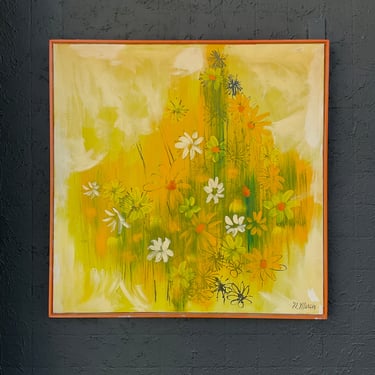 Large Scale Floral Yellow & Orange Painting