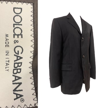 Designer Dolce & Gabbana Charcoal Menswear Charcoal Blazer 
