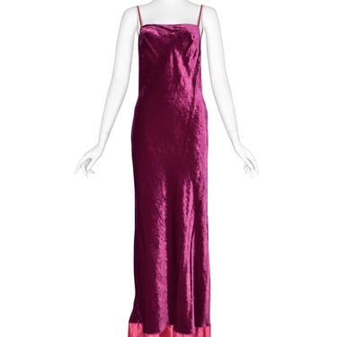 Martin Margiela Vintage AW 1995 Iconic Magenta Crushed Velvet Slip Dress