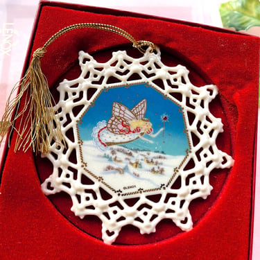 VINTAGE: 1999 - Lenox Frost Fairies Magical Evening Snowflake Ornament with Red Box - Lenox China 