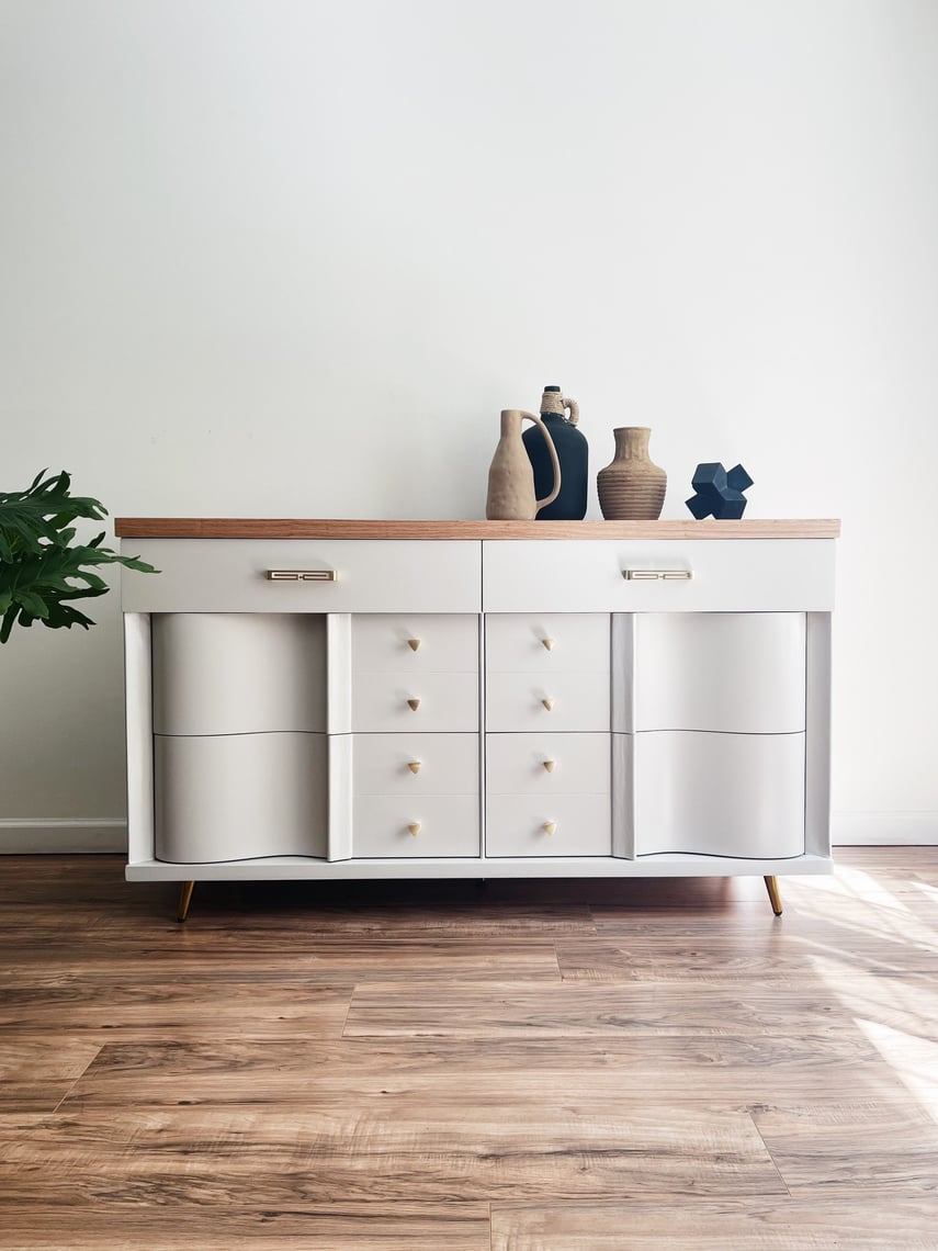 1960s MCM Grey Dresser Made New Design Middletown, CT