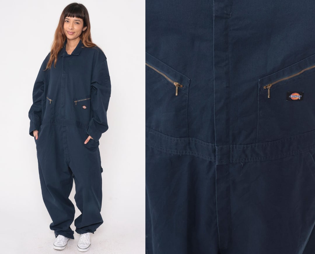 Vintage Cargo Pants 32x26 Dark Navy Blue Baggy Wide Leg Fit