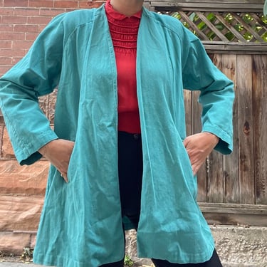 1940s Aqua Denim Lightweight Swing Jacket size Medium 