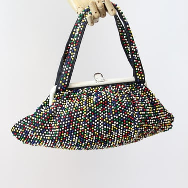 1950s CANDY BEADED handbag purse | new fall winter 