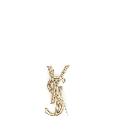 Saint Laurent Women Gold Metal Cassandre Brooch