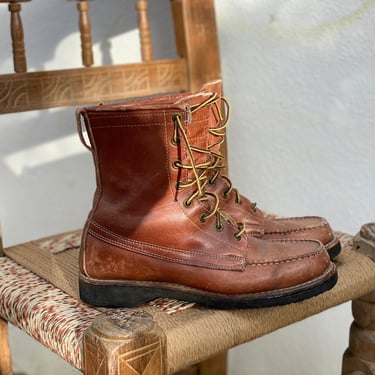 Vintage Lace Up Boots / Short Hiking boots / L.L. Bean Leather Hiking Boots 