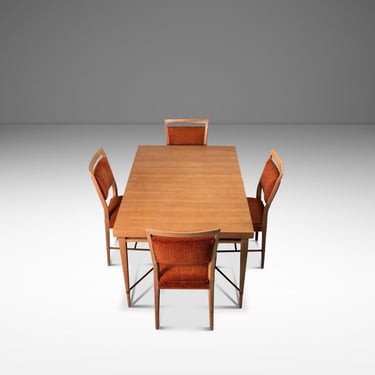 Rare Mid-Century Modern Dining Room Set (Table and Chairs) in Mahogany & Brass by Paul McCobb for Calvin Furniture, USA, c. 1950s 