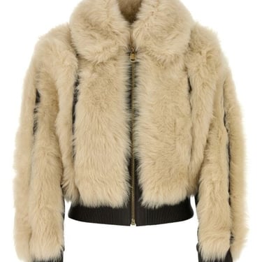 Zimmermann Woman Illustration Shearling Jacket