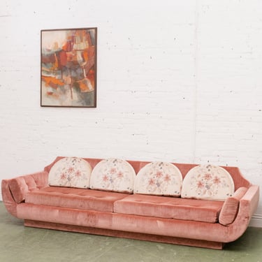 Long 1970’s Pink Gondola Sofa