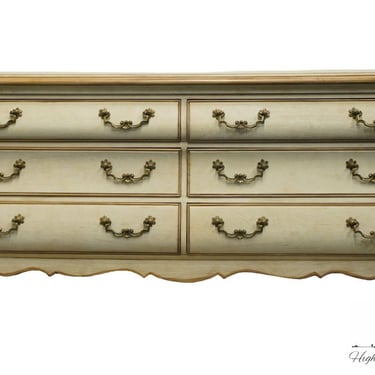 DREXEL FURNITURE Cream / Off White French Provincial 76" Double Dresser 704-136 