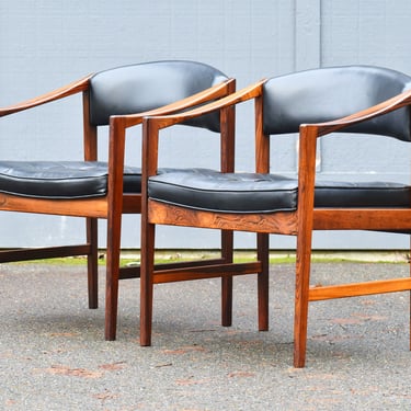 PAIR of Brazilian Rosewood sculptural club chairs for DUX, circa 1960s 