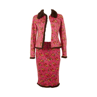Dolce &amp; Gabbana Pink Floral Skirt Set