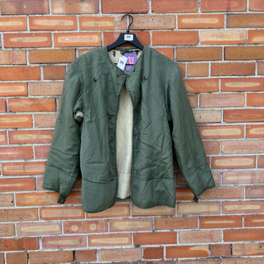 vintage 50s green military field jacket freeze liner / s small 