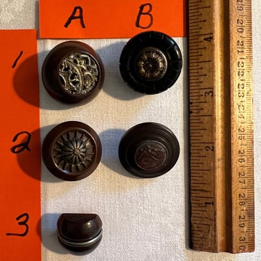 Buttons Bakelite w metal trim and shank Choice 