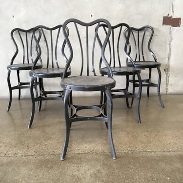Set of Five Vintage Metal Toledo Chairs