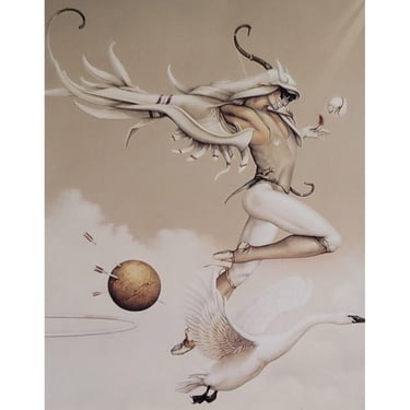 Michael Parkes 'Sky Circus' Framed Print Overall Measures 10