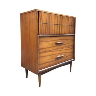 Free Shipping Within Continental US - Vintage Mid Century Modern 4 Drawer Dresser Dovetail Drawers 