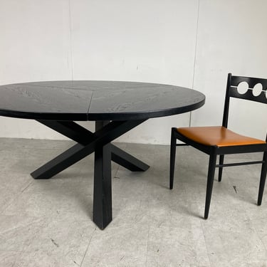 Cross legged dining table by Martin visser, 1970s - vintage round dining table - round wooden dining table - mid century dining table 