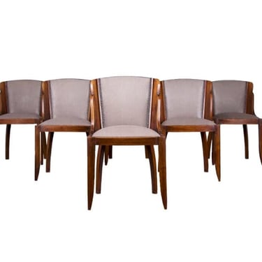 DELIVERY CHARGE for 1930s French Art Deco Carved Maple Dining Chairs W/ Gray Fabric - Set of 6 