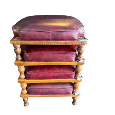 Ethan Allen Stacking Stools Red and Black