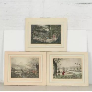 1820 Hand-Colored Etchings after Henry Alken 3/set Gallery Glass Covere | 18”x 14.75” 