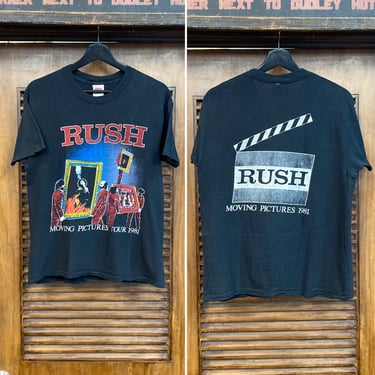 Vintage 1980’s “Rush” Rock Band Original 1981 Moving Pictures Tour T-Shirt, 80’s Tee Shirt, Vintage Clothing 