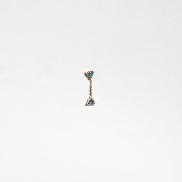 Small Two-Step Opal Chain Earring