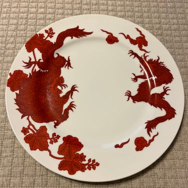 A vintage Fitz and Floyd red dragon plate.  FREE SHIPPING 
