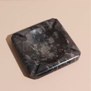 Vintage Stone Ashtray, Black Stone Ashtray 