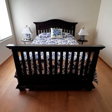 Black Arched Slat Back Wood Full Bed JY241-13