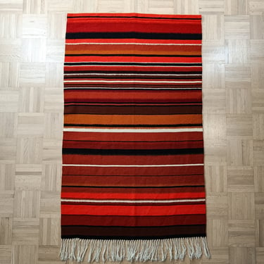 Midcentury Striped Wool Rana Tapestry - Finnish Vintage 